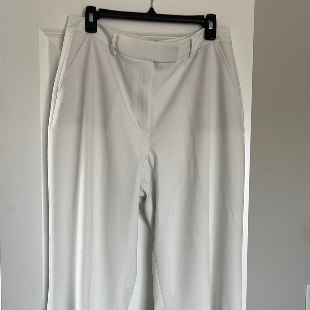 White House Black Market White Wide Leg Pants